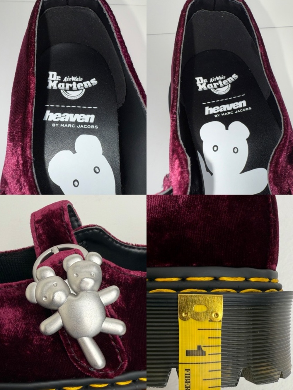 Dr. Martens x Heaven Marc Jacobs Addina Velvet Shoes Cherry Red Mary Janes UK 6 - Picture 15 of 17